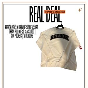 Reebok Men’s XL Crewneck Sweatshirt | Cream Pullover